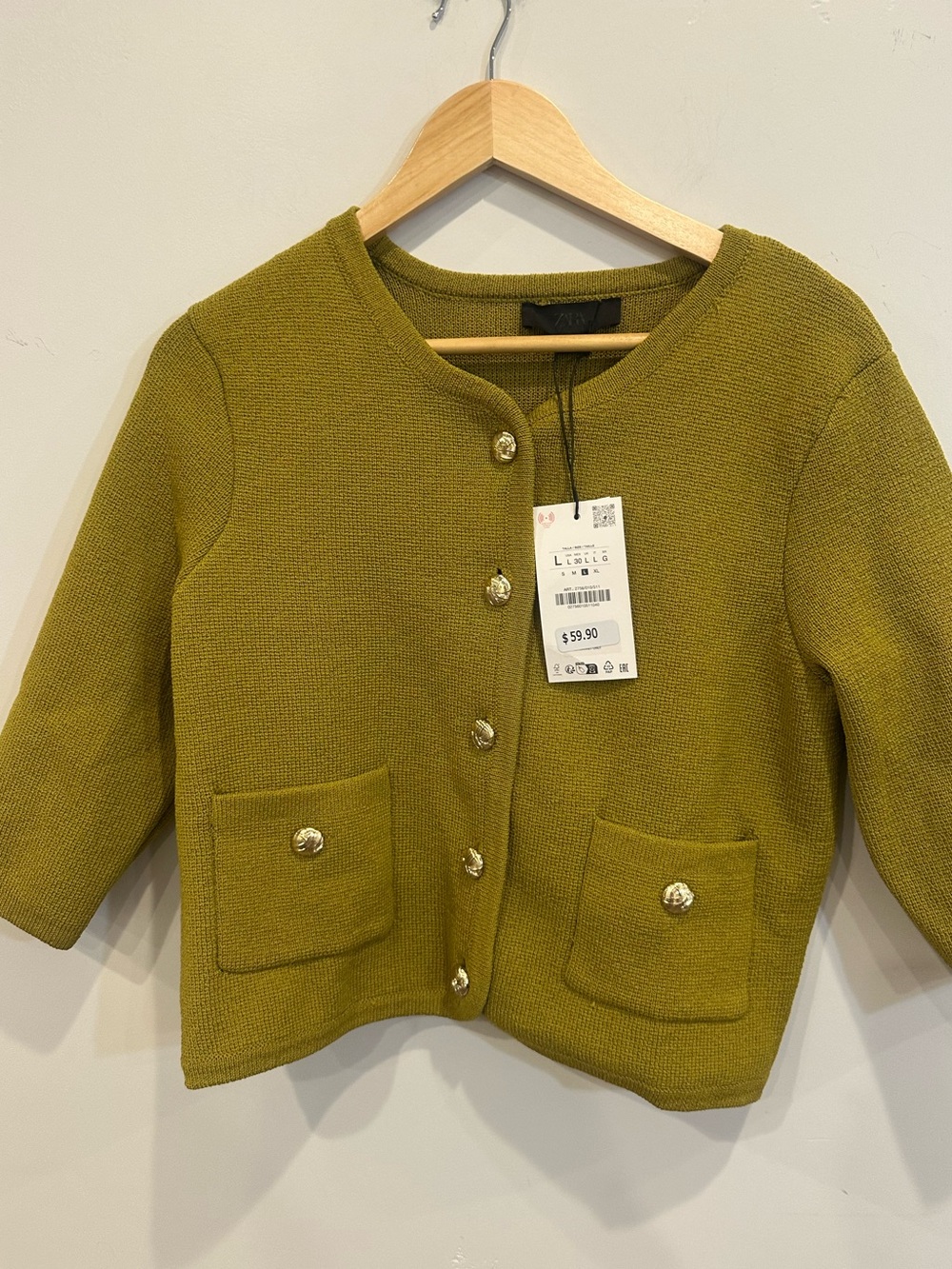 Zara knit cardigan with gold buttons